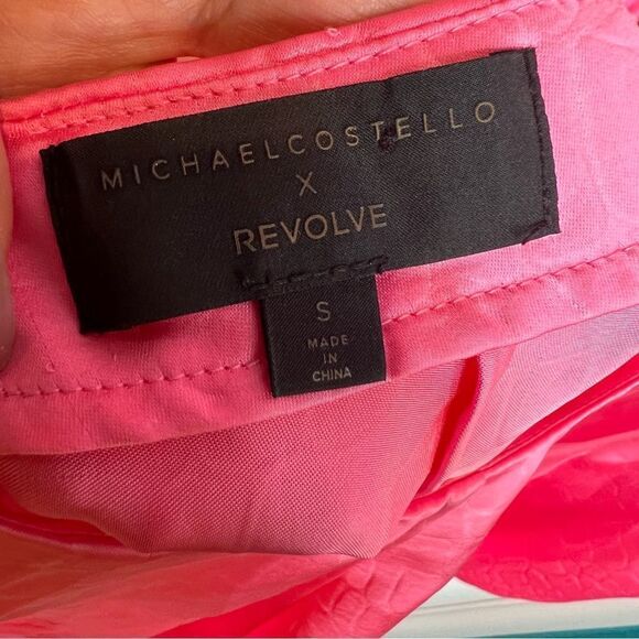 MICHAEL COSTELLO X REVOLVE  Tempest Dress in Pink OPEN BACK PADDED SHOULDERS - Picture 10 of 13